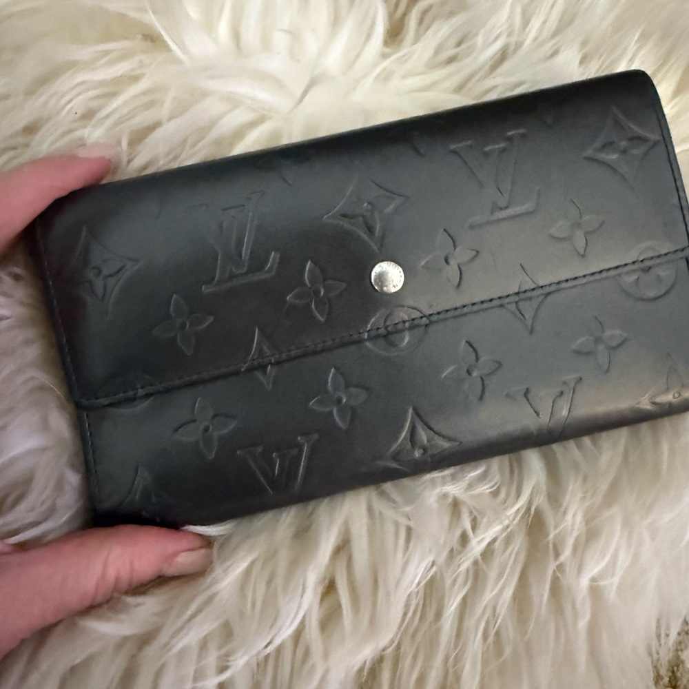 AUTHENTIC VINTAGE LOUIS VUITTON PORTE MONNAIRE MATT VERNIS GUNMETAL GREY BLACK